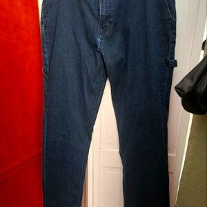Womens size 16 Dickies relaxed fit stretch blue denim carpenter pants